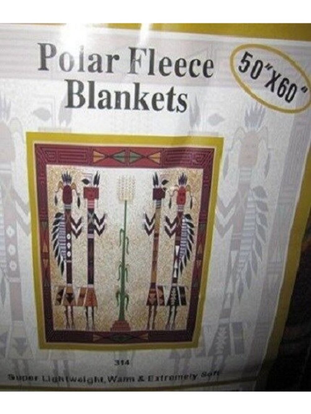 New Native Heritage Kachina Harvest Soft Gift Fleece Blanket 4 Characters Warm - Picture 4 of 5